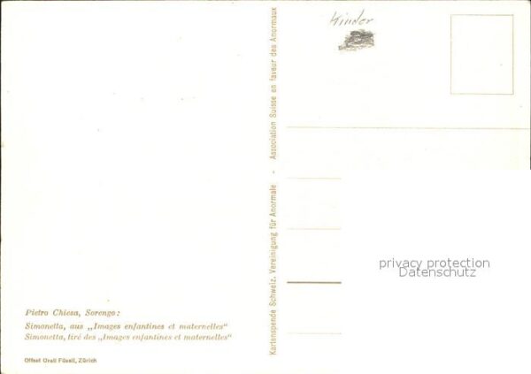 Kuenstlerkarte Pietro Chiesa Simonetta Spendenkarte An – Bild 2