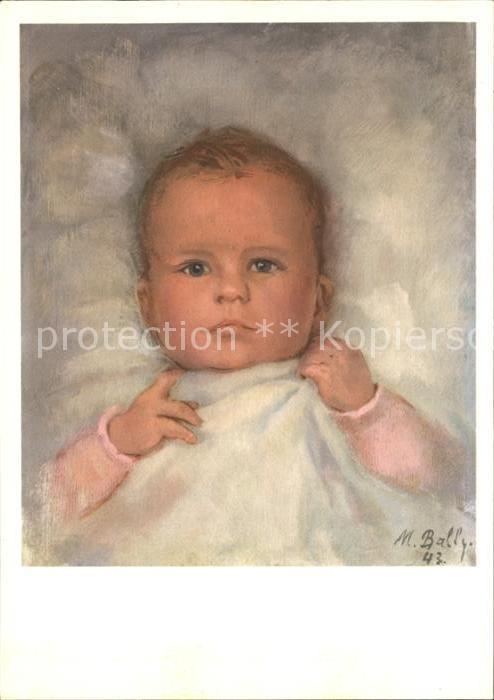 Kuenstlerkarte M. Bally-Hüssy Bebe Baby Spendenkarte P