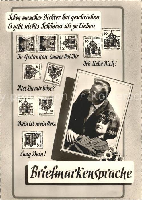 Briefmarkensprache Paar Liebesspruch