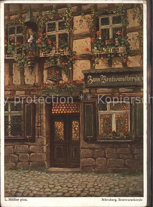 Moessler L. Nürnberg Gasthaus Zum Bratwurstherzle
