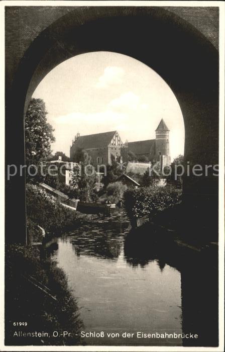 Allenstein Olsztyn Schloss v.d. Eisenbahnbrücke