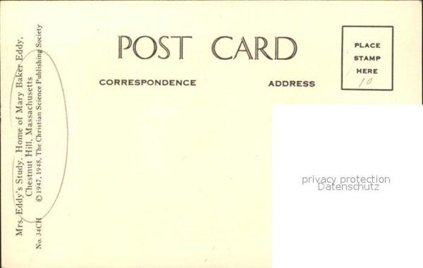 Massachusetts USA Mrs Eddy Study Home Mary Baker Eddy Kün – Bild 2