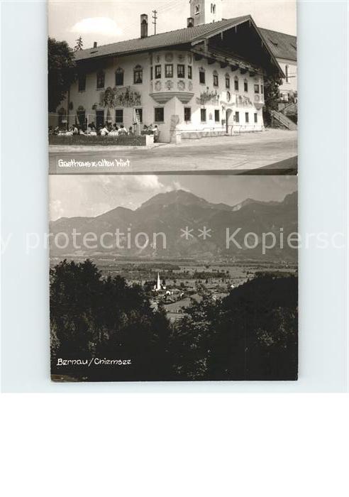 Bernau Chiemsee Panorama mit Alpen Gasthaus Zum Alten W