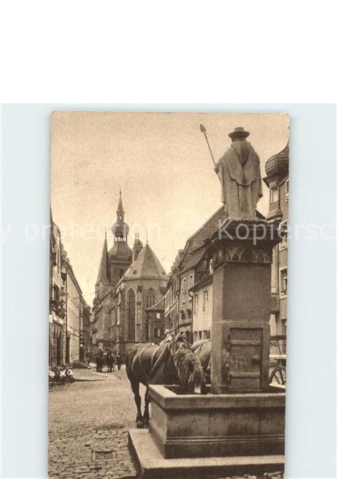 Alt St Wendel Blick auf den Dom Wendelinusbrunnen Pfe