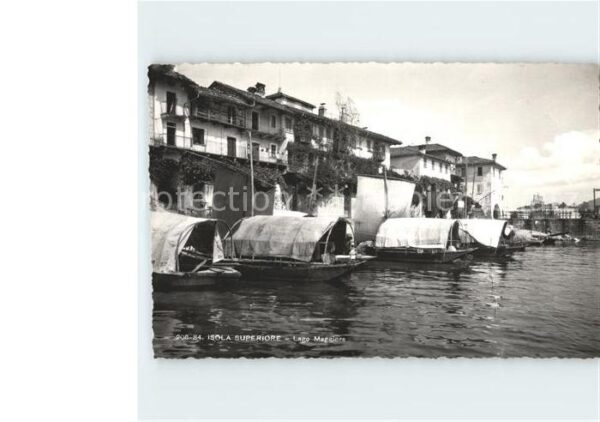 Isola Superiore Lago Maggiore Ansicht vom See aus Boote