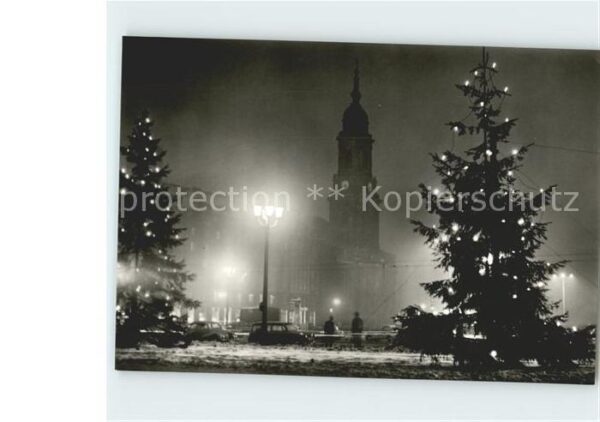 Dresden Altmarkt mit Kreuzkirche zur Weihnachts