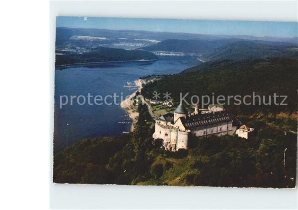 Waldeck Edersee Schloss Waldeck mit Edersee Fliegeraufn