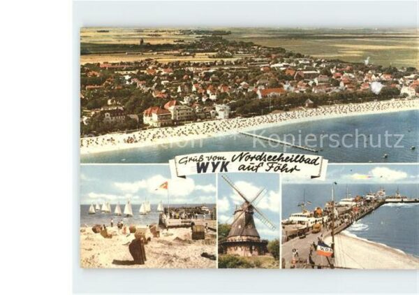 Wyk Foehr Fliegeraufnahme Strand Windmühle