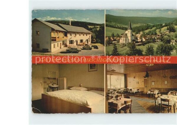 Hirschegg Steiermark Ortsansicht mit Kirche Gasthof Pension