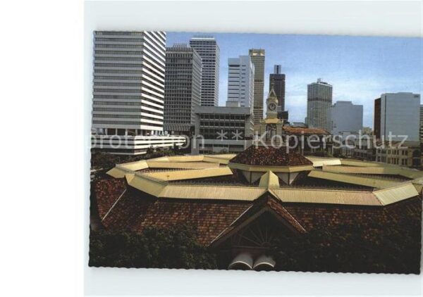 Singapore Skyline view from market rooftop Skyscr