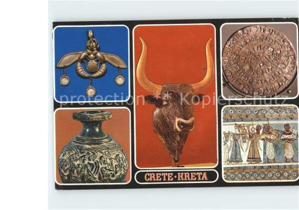 Kreta Crete Phaestos Diskus Bulls head Rhyton Vase