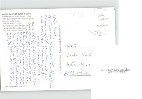 Baiersbronn Schwarzwald Hotel Gasthof zum Schloss Fliegeraufnah – Bild 2