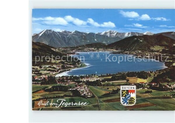 Tegernsee Alpenpanorama Wappen Fliegeraufnahme