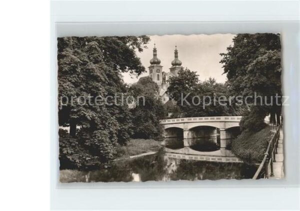 Donaueschingen Schützenbrücke mit Stadtkirche