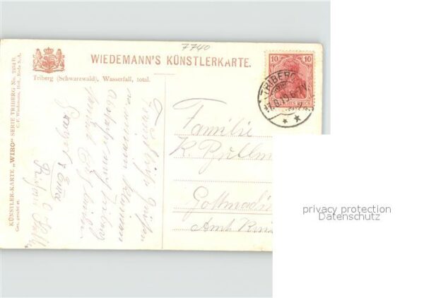 Verlag WIRO Wiedemann Nr. 2454 B Triberg Schwarzwald Wasserfall – Bild 2