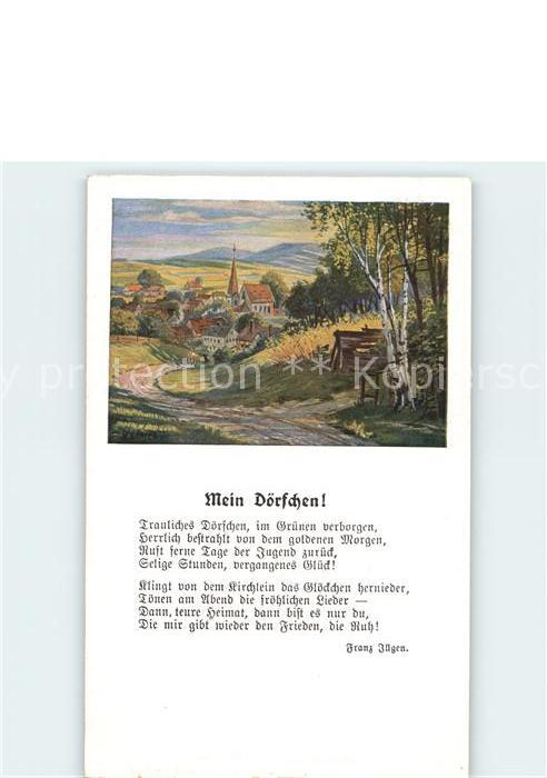 Gedicht auf AK Mein Dörfchen Franz Illgen