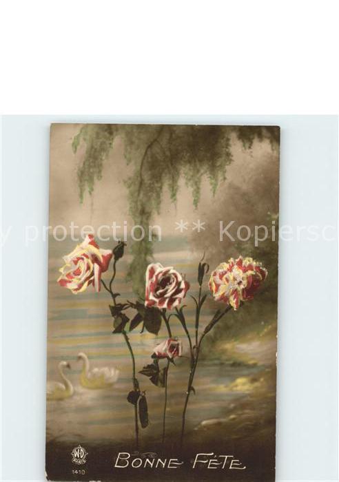 Verlag WD Paris Nr. 1410 Rosen Schwäne