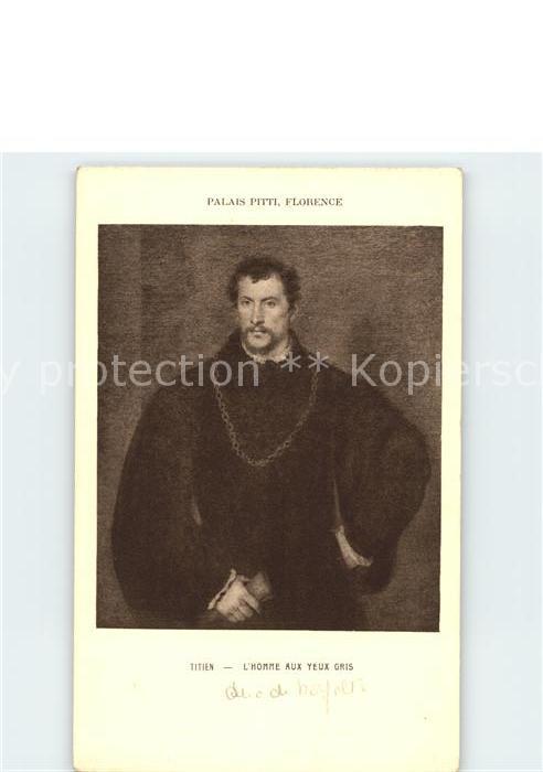 Kuenstlerkarte Alte Kuenstler Titien l_Homme aux yeux gris