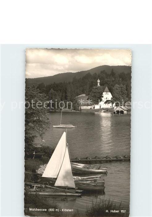 Foto Huber H. Nr. 957 Walchensee Segelboote