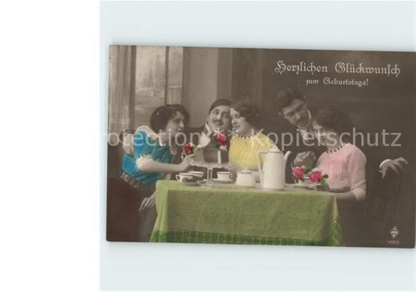 Geburtstag Glückwunsch Kaffeetisch Foto-Juno-Nr. 4