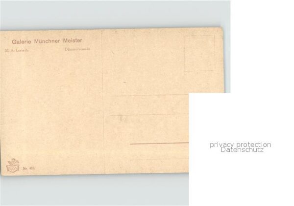 Verlag Galerie Muenchner Meister Nr. 411 M. A. Lerisch Dämmerstunde – Bild 2