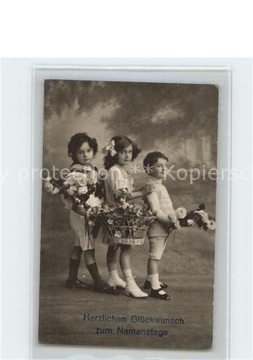 Kinder Child Enfants Blumen Glückwunsch Namenstag
