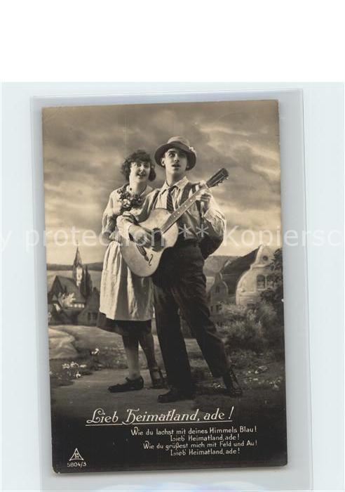 Foto PH Nr. 5804/3 Lieb Heimatland ade Paar Gitarre