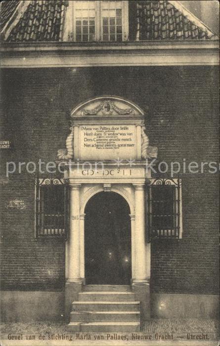 Utrecht Gevel van de stichting Maria van Pallae