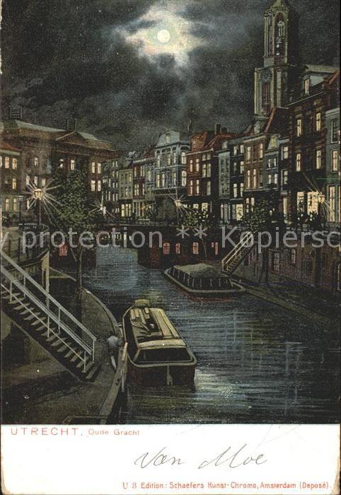 Utrecht Oude Gracht Mondschein