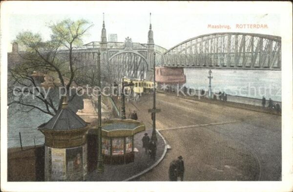Rotterdam Maasbrug Brücke Pavillon Strassenbahn