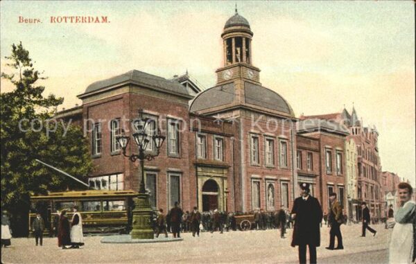 Rotterdam Beurs Börse Gebäude Strassenbahn
