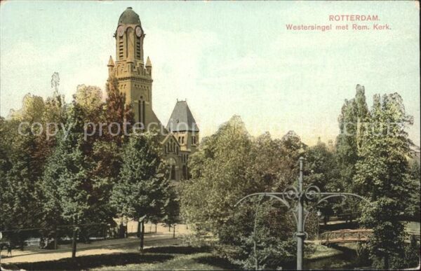 Rotterdam Westersingel met Remonstrandsche Kerk K