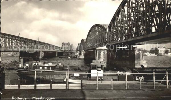 Rotterdam Maasbruggen Brücke Frachtkahn