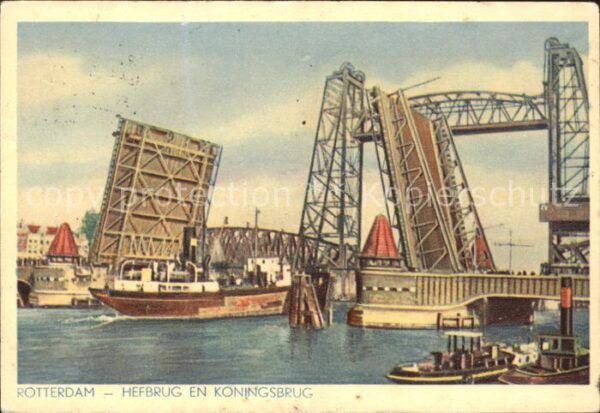 Rotterdam Hefbrug en Koningsbrug Hebebrücke Dampf