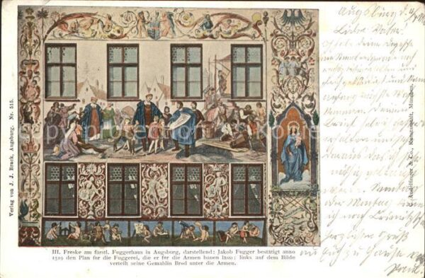 Augsburg Freske am fürstlichen Fuggerhaus