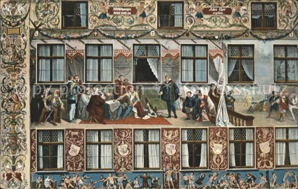 Augsburg Freske am fürstlichen Fuggerhaus