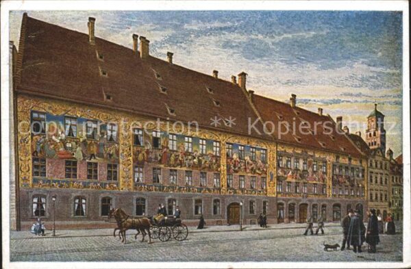 Augsburg Fuggerhaus Fresken Pferdekutsche Geschi