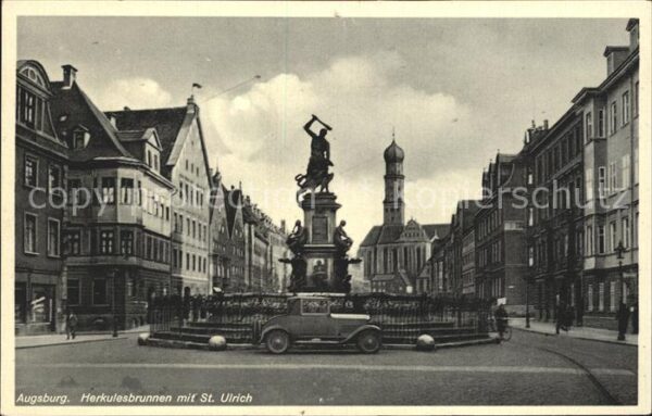 Augsburg Herkulesbrunnen mit St. Ulrich