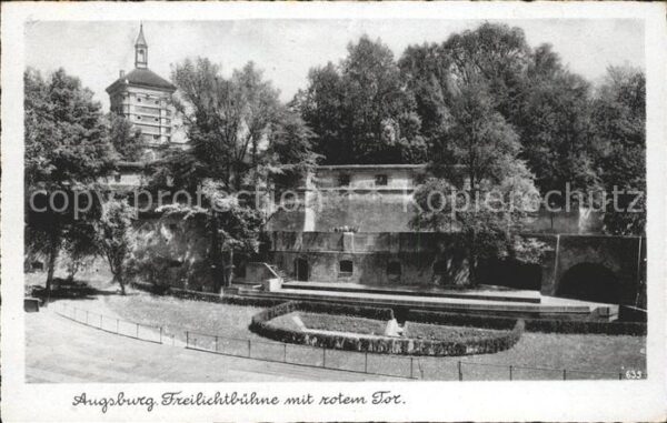 Augsburg Freilichtbühne mit Rotem Tor Bromsilber