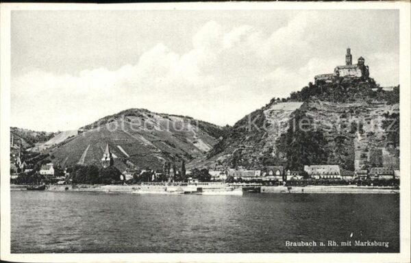 Braubach Rhein Ansicht mit Marksburg