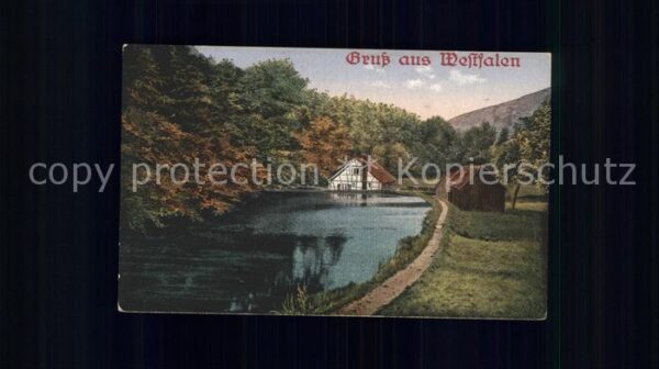 Westfalen Region Bauernhaus Teich Landschaft