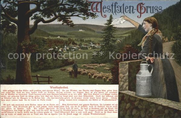 Westfalen Region Heimatbilder Bauersfrau Westfalenlied L