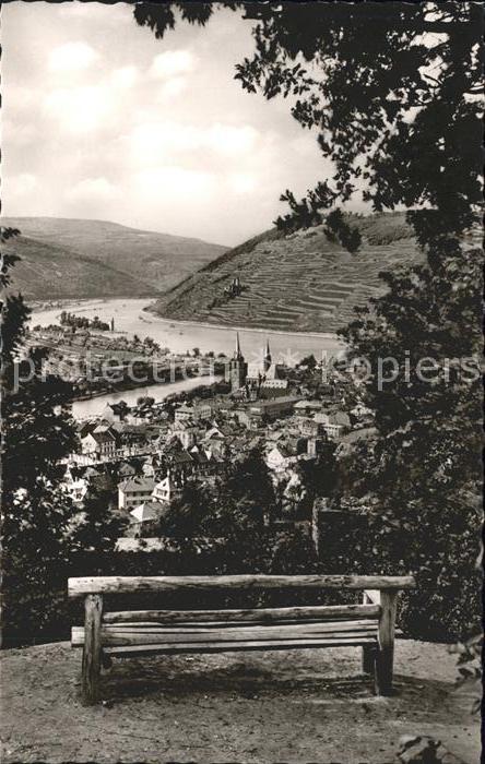 Bingen Rhein Blick auf Ruine Ehrenfels und Mäuseturm