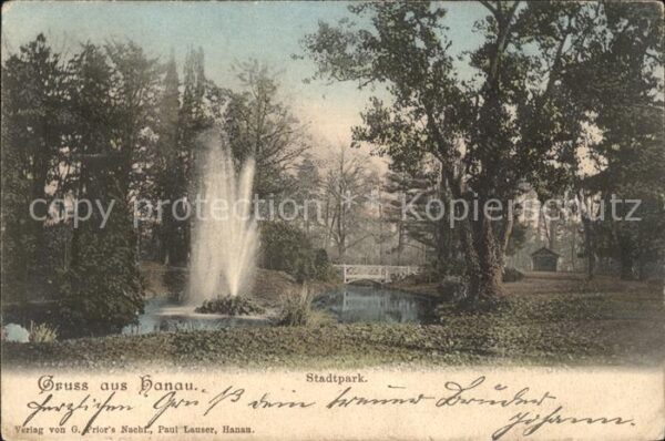 Hanau Main Stadtpark Fontäne