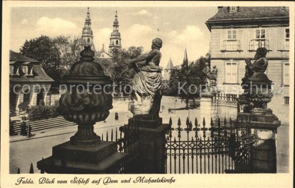 Fulda Blick vom Schloss auf Dom und Michaelsk