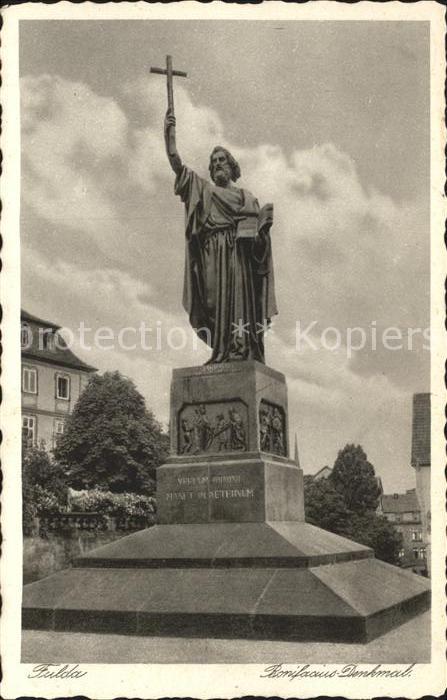 Fulda Bonifatius Denkmal Kupfertiefdruck