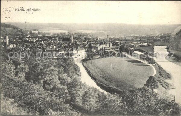 Hann. Muenden Zusammenfluss von Werra und Fulda zur W