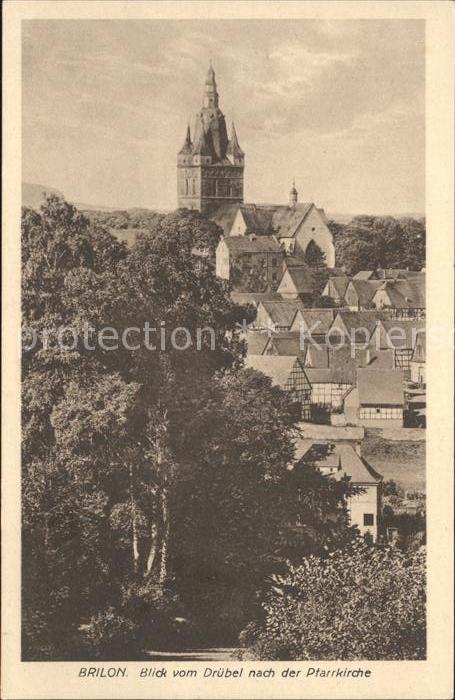 Brilon Blick vom Drübel nach der Pfarrkirche