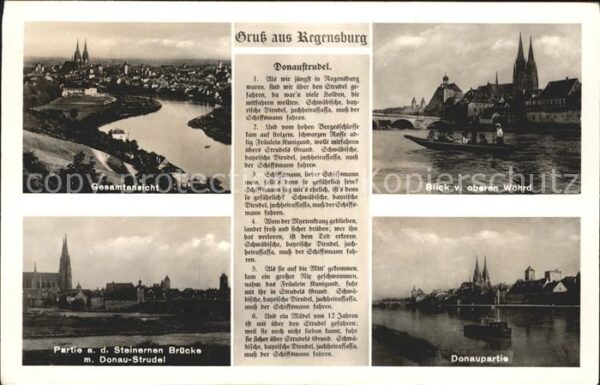 Regensburg Steinerne Brücke Dom Donaustrudel