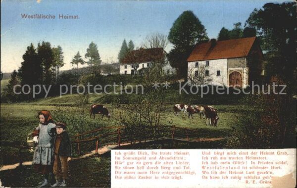 Westfalen Region Land und Leute Bauersfrau Viehweide Wes